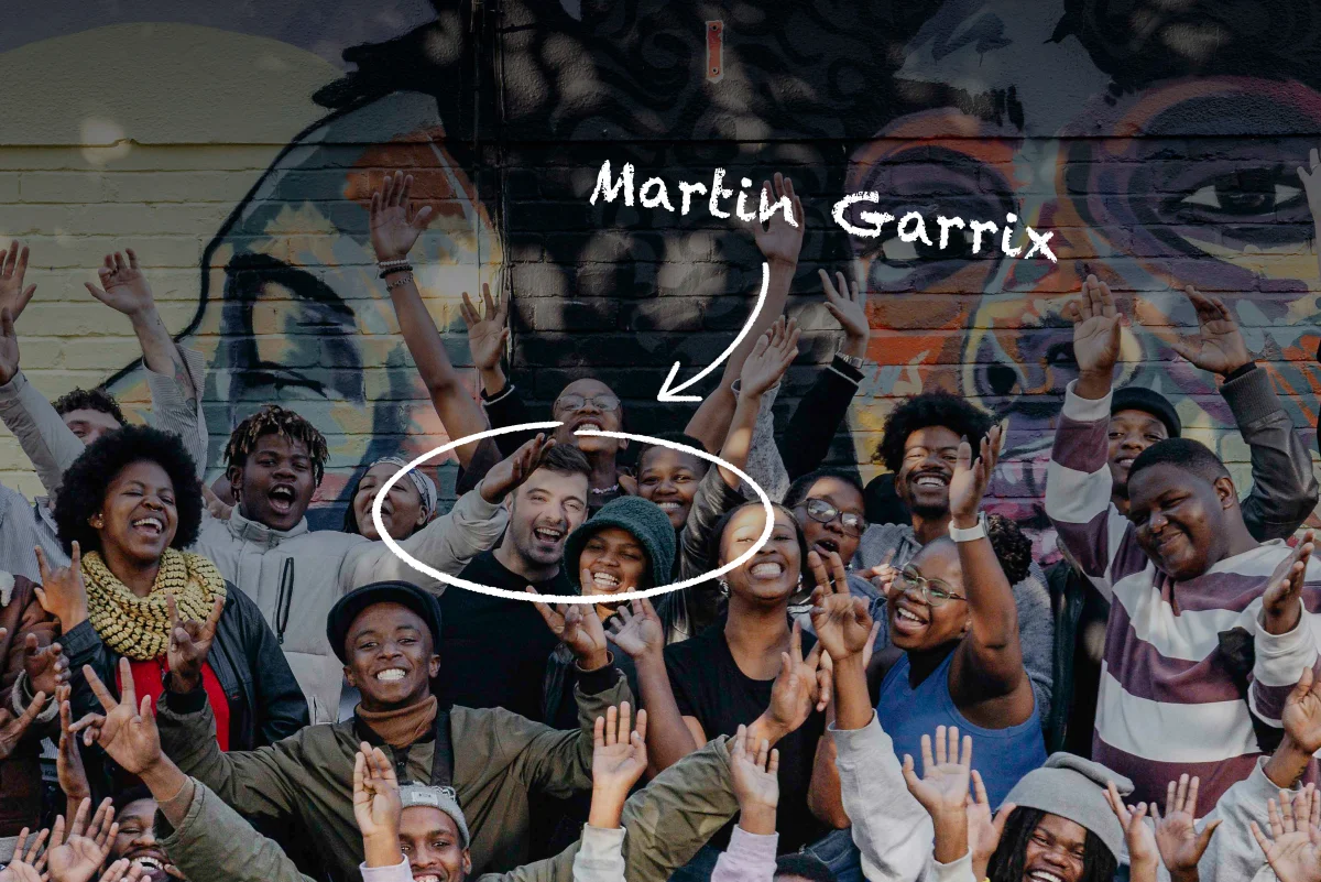 Martin Garrix with young artists at Bridges for Music in Cape Town