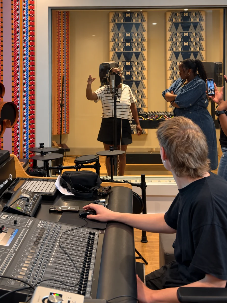 Recording vocals for Vocals Vol. 8 in a Cape Town studio